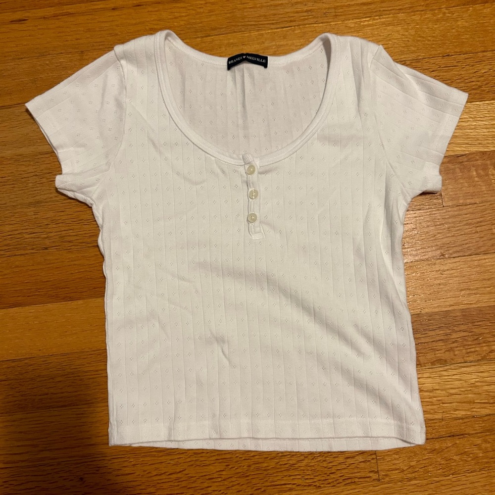 Brandy Melville white eyelet Zelly top